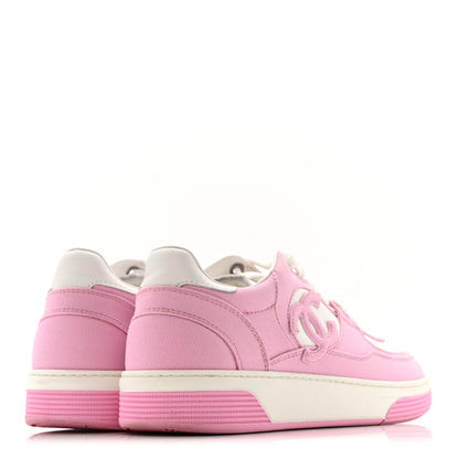 Chanel Cotton Sneakers 38 Pink White 5 of 13