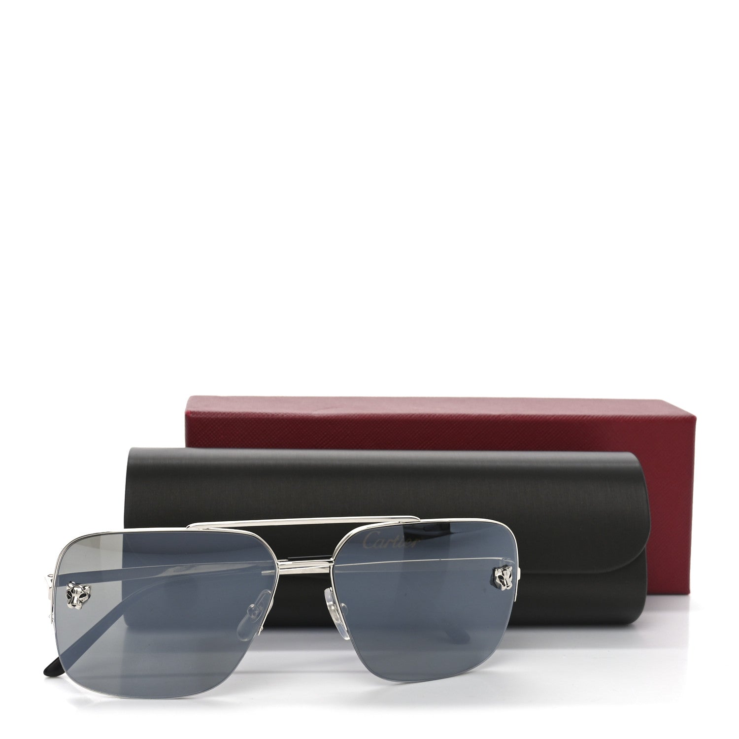 Cartier Panthere De Cartier Aviator Sunglasses CT0244S Silver 7 of 7