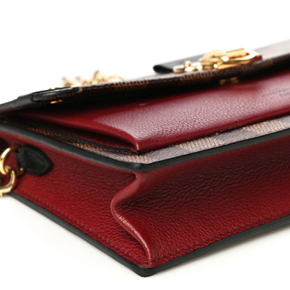Louis Vuitton Damier Ebene Vavin Chain Wallet Red 9 of 16