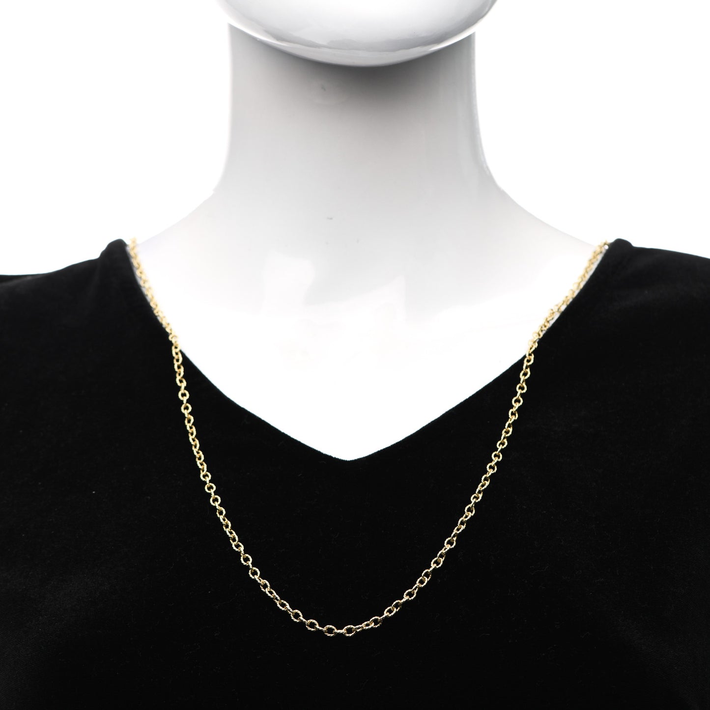 18K Yellow Gold 4mm Cable Rolo Chain Necklace 36"