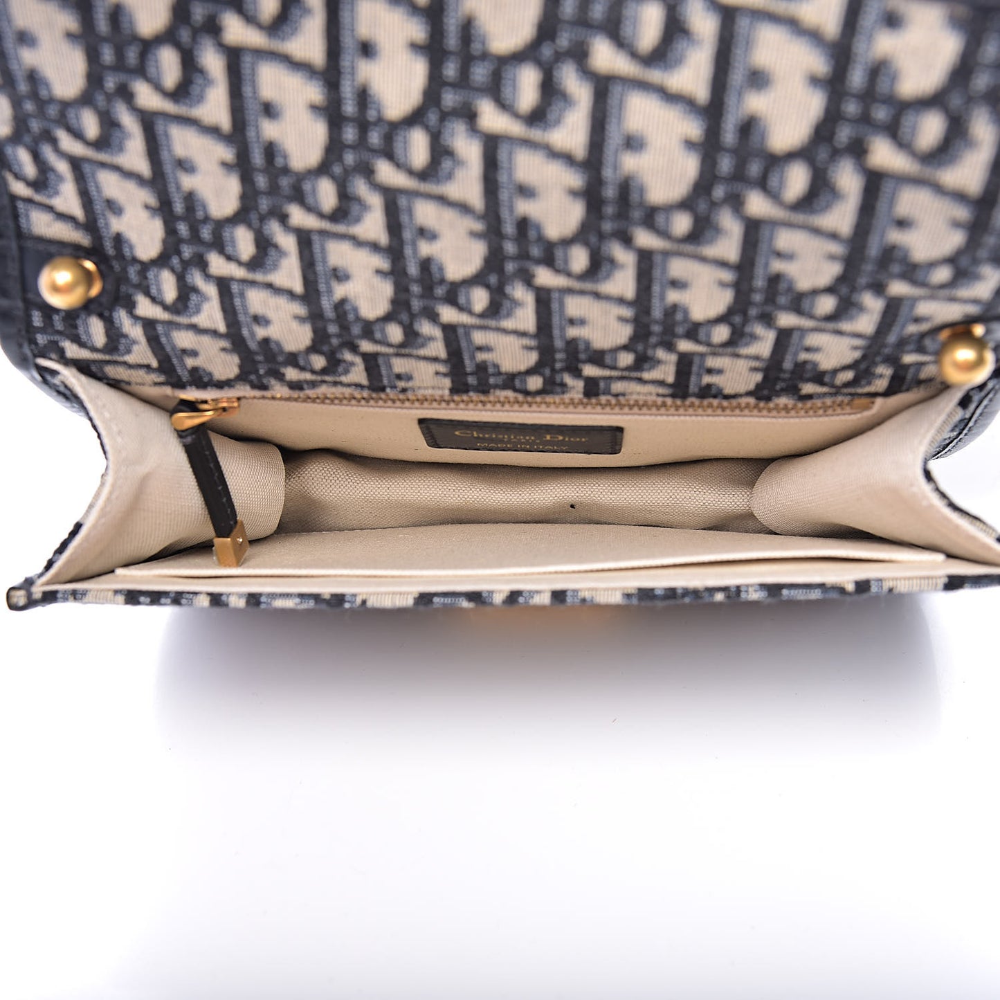 Oblique Small DiorAddict Flap Bag Navy Blue