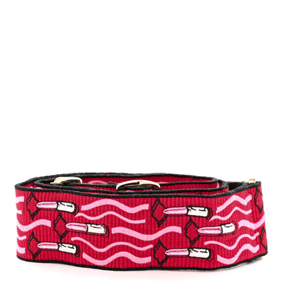 Valentino Garavani Canvas Lipstick Embroidered Rockstud Guitar Strap Multicolor 2 of 5