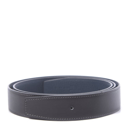 Hermes Chamonix Togo 32mm Belt Strap 105 Bleu De Prusse 1 of 6