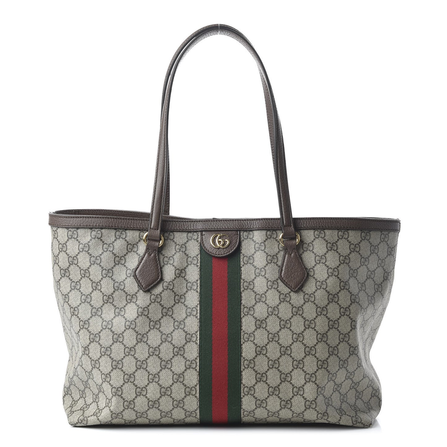 GG Supreme Monogram Medium Ophidia Shopping Tote Brown