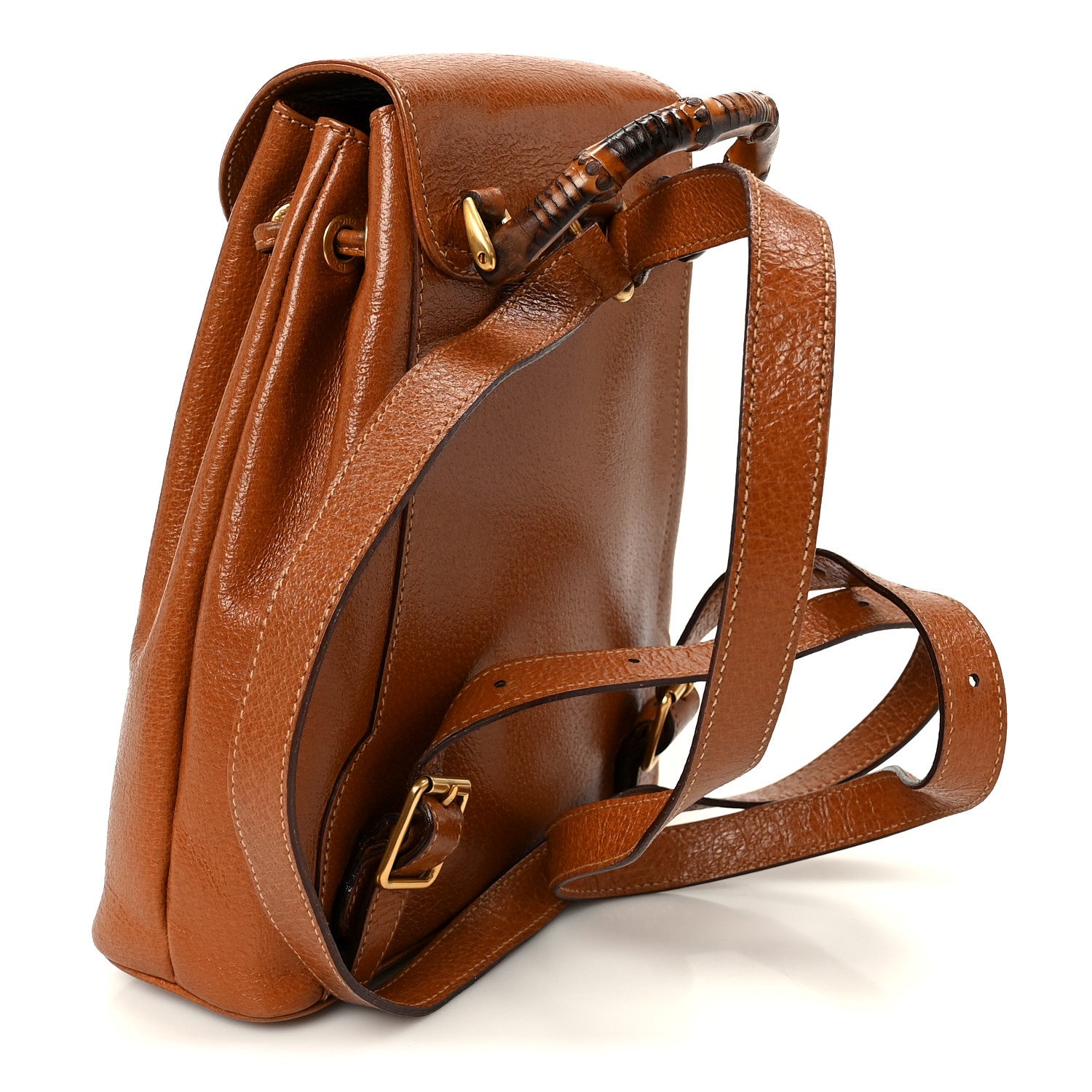 Gucci Calfskin Bamboo Mini Backpack Brown 2 of 9