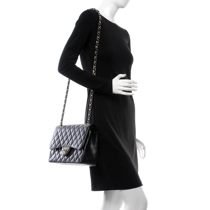 Chanel Caviar Quilted Jumbo Double Flap Black 2 of 10
