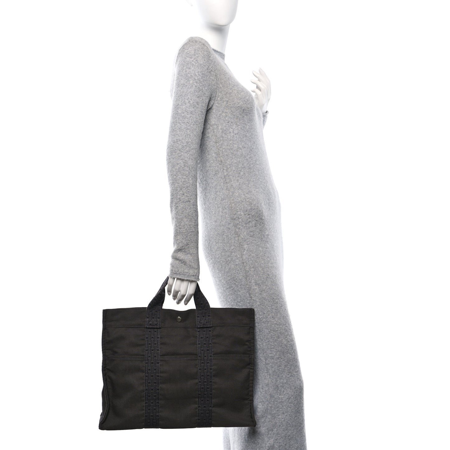 Canvas Herline MM Tote  Grey