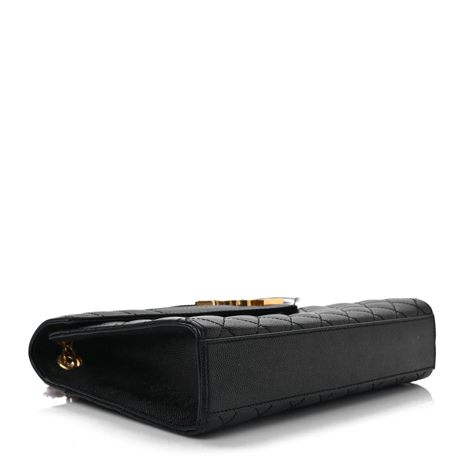 Saint Laurent Grain De Poudre Textured Mixed Matelasse Triquilt Medium Monogram Satchel Black 4 of 8