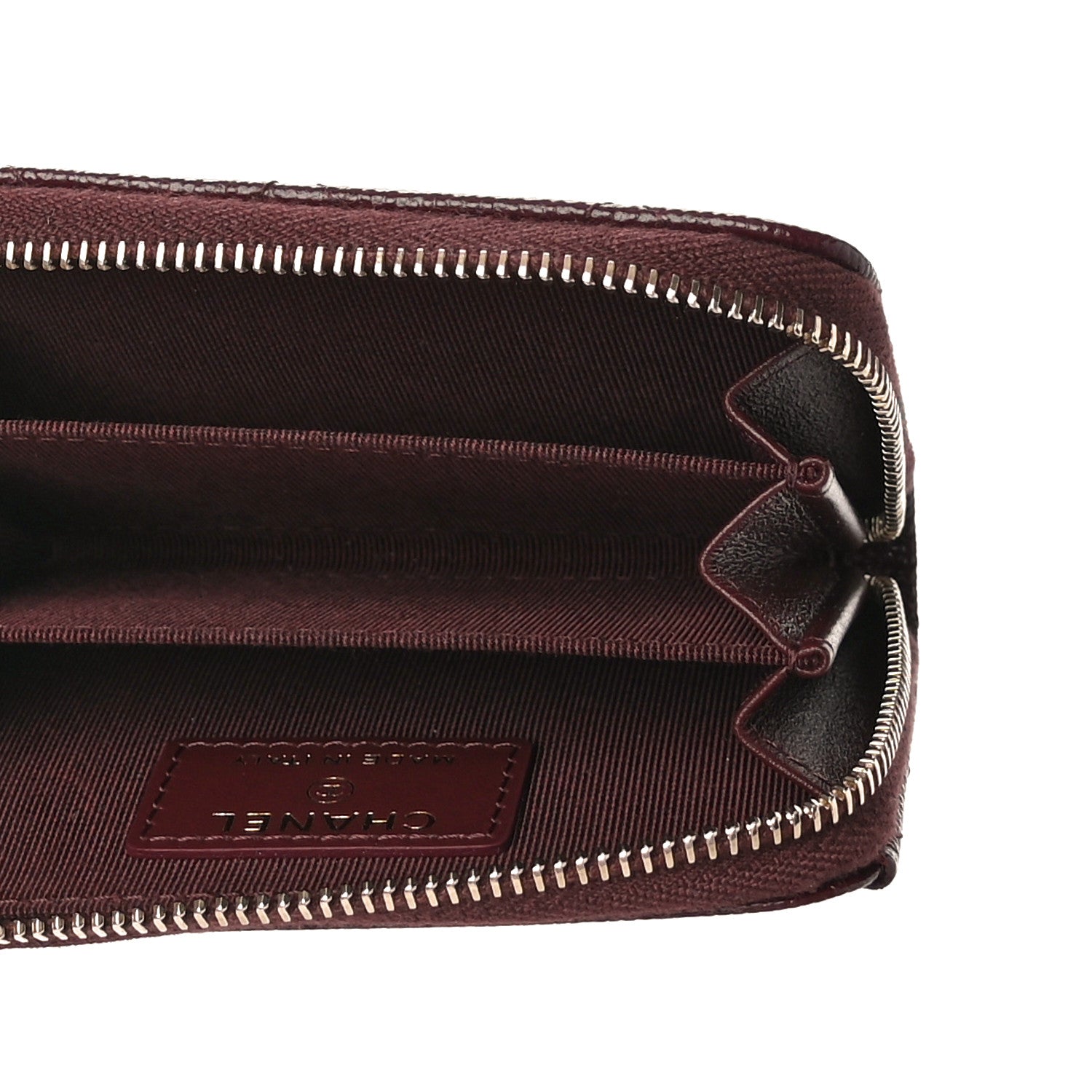 Chanel Caviar Quilted Zip Coin Purse Burgundy 5 of 11