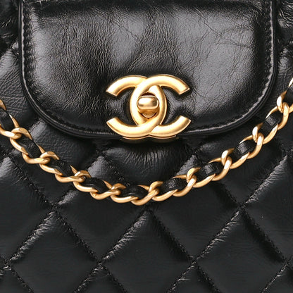 Chanel Shiny Aged Calfskin Quilted Nano Kelly Shopper Black 8 of 10