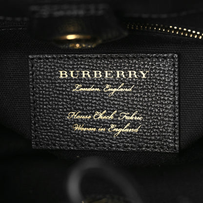 Burberry Derby Calfskin House Check Baby Banner Tote Black 6 of 8