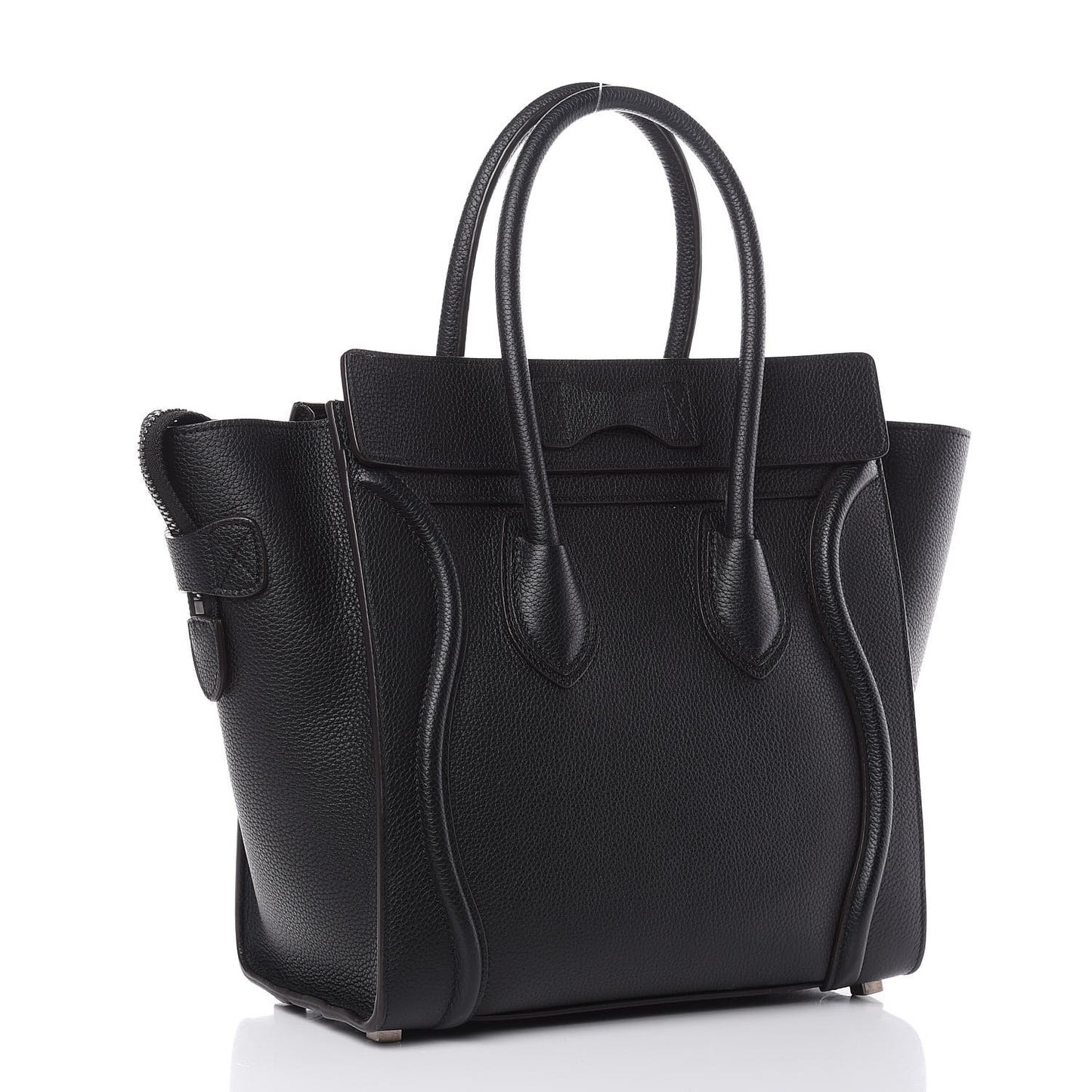 Drummed Calfskin Micro Luggage Black