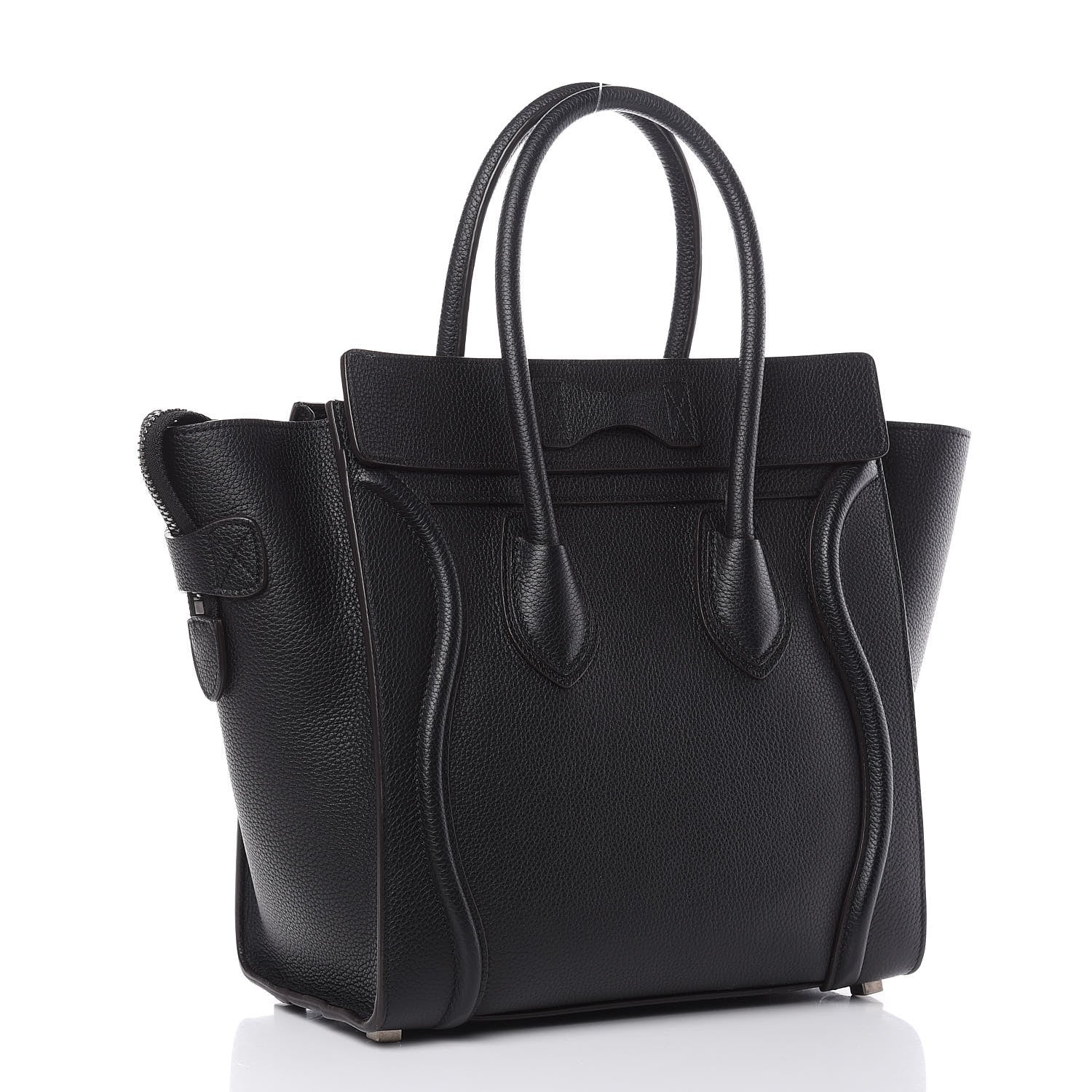Celine Drummed Calfskin Micro Luggage Black 3 of 11