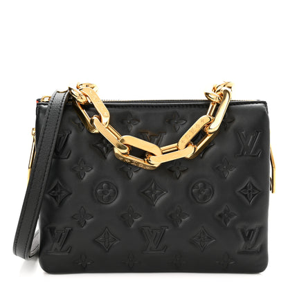 Louis Vuitton Lambskin Embossed Monogram Coussin BB Black 1 of 10