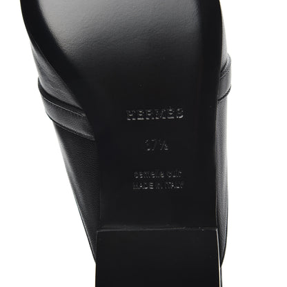 Hermes Goatskin Oz Mules 37.5 Black 7 of 8