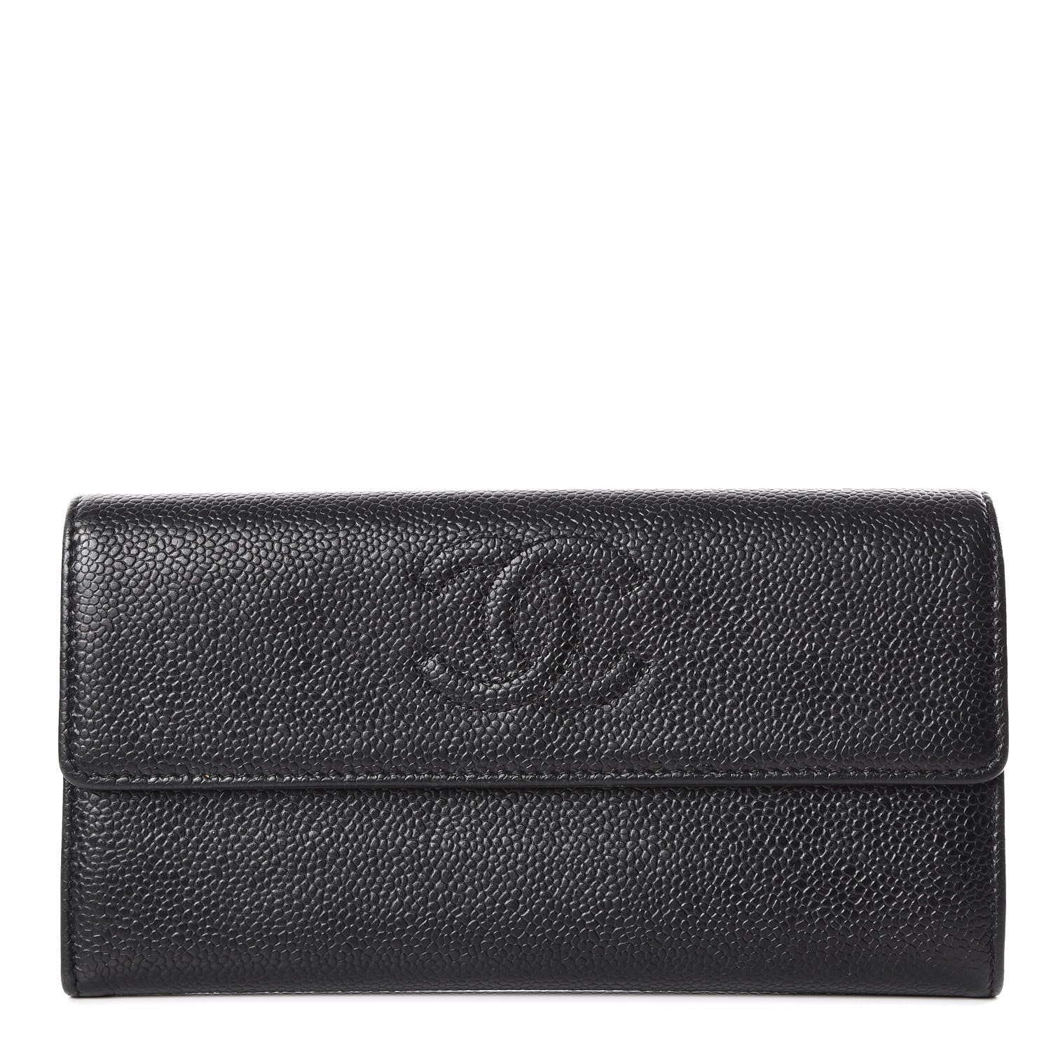 Chanel Caviar Timeless CC Large Gusset Flap Wallet Black 1 of 12