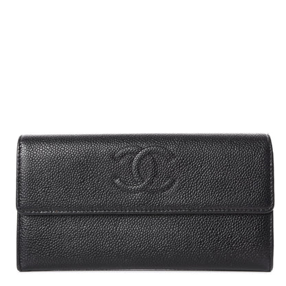 Chanel Caviar Timeless CC Large Gusset Flap Wallet Black 1 of 12