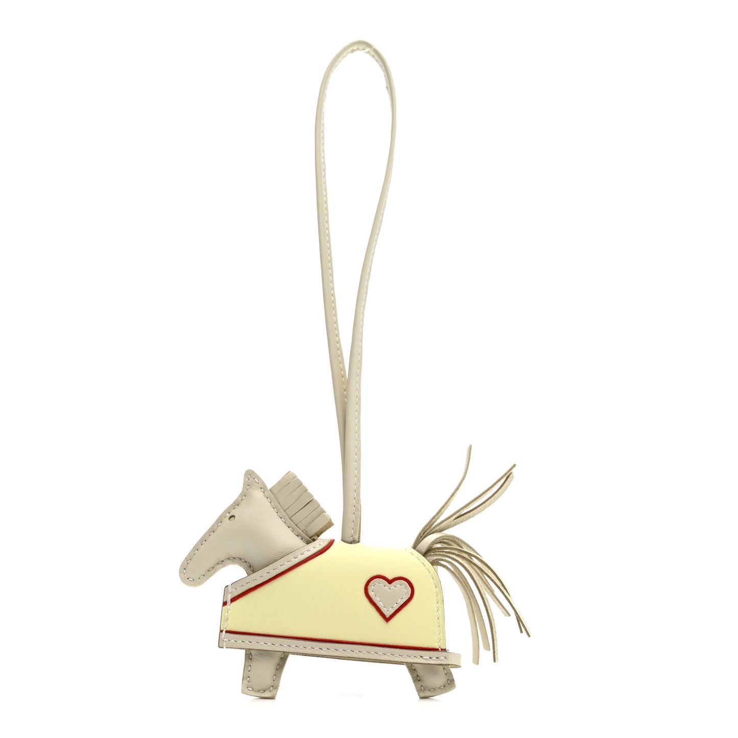 Milo Lambskin Grigri Rodeo Robeo Coeur Bag Charm PM Craie Jaune Milton Rouge Radieux