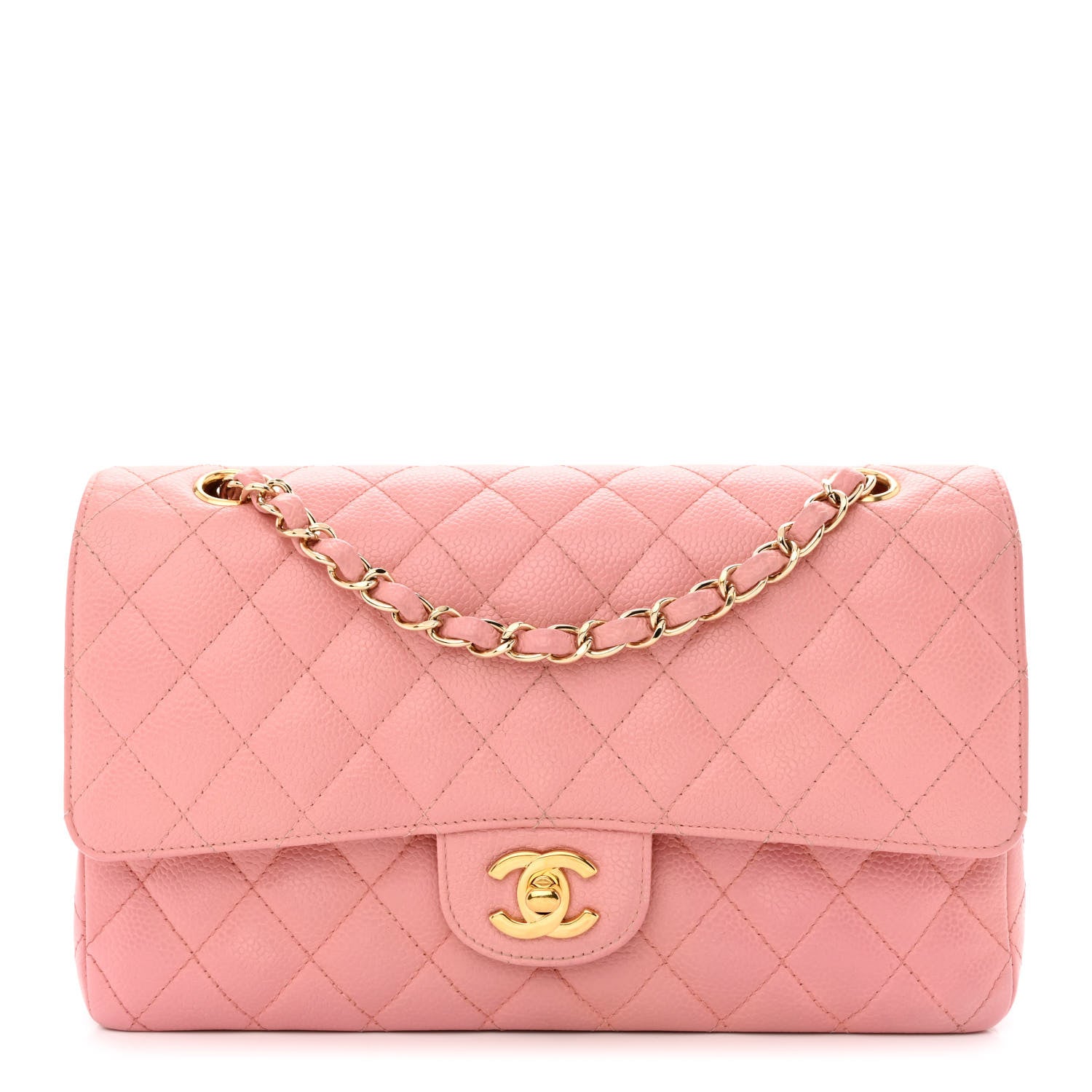 Chanel Caviar Quilted Medium Double Flap Pink 1 of 14