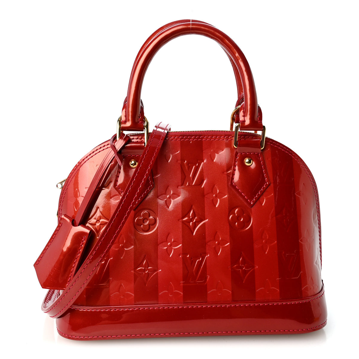 Louis Vuitton Vernis Rayures Alma BB Pomme D'Amour 1 of 9