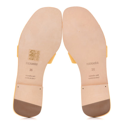 Hermes Epsom Oran Sandals 36 Jaune Sable 5 of 9