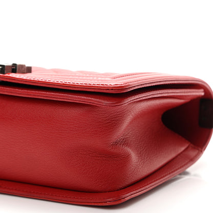 Chanel Goatskin Quilted Patent Medium Duo Boy Flap Red 10 of 10