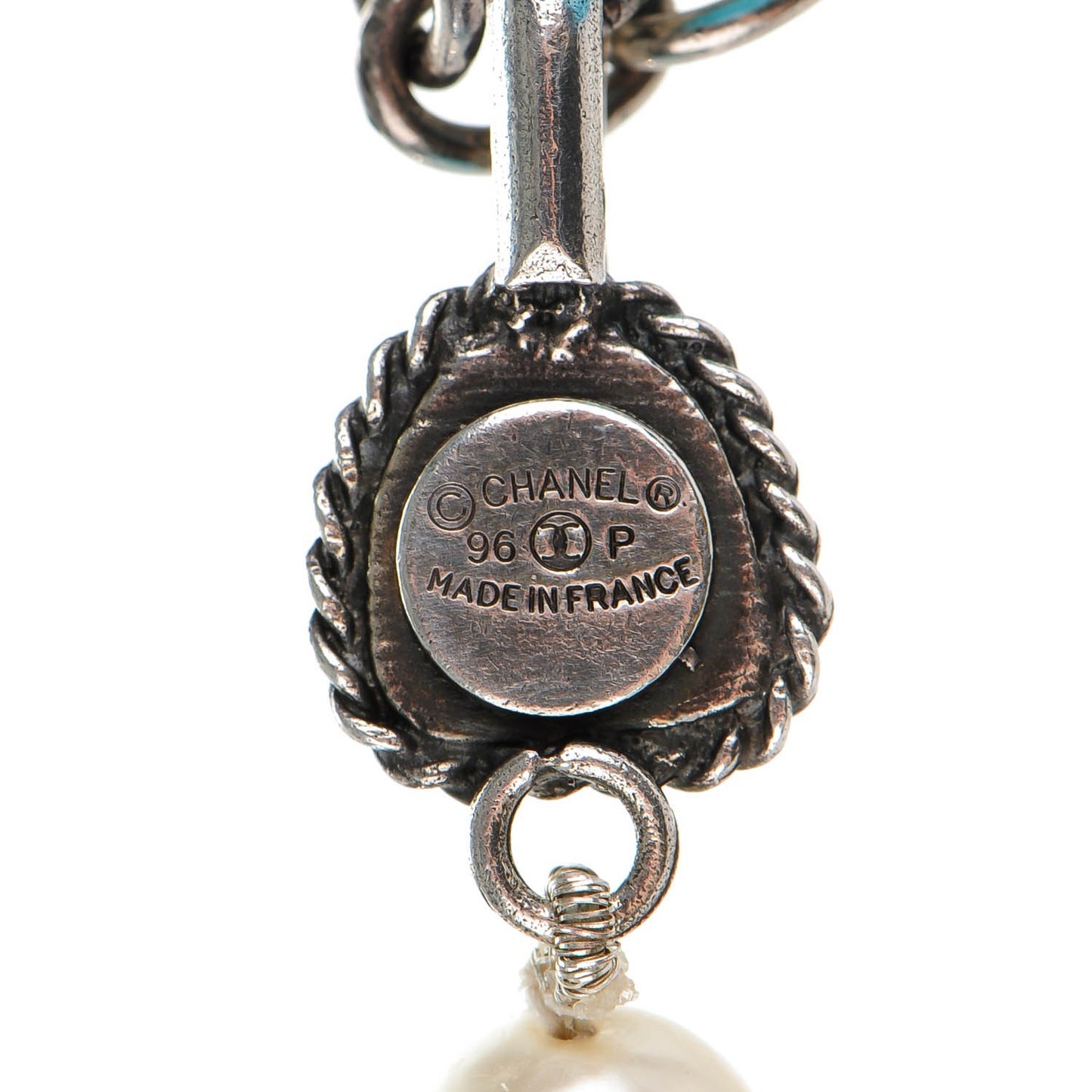 Baroque Pearl Short Necklace Silver Blue