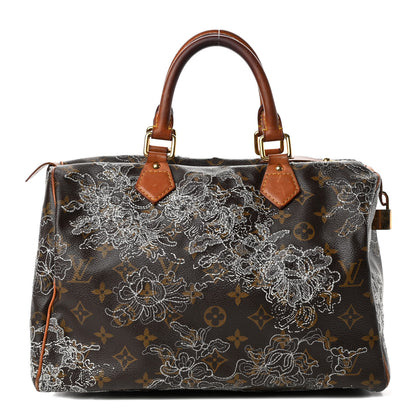 Louis Vuitton Monogram Dentelle Speedy 30 Silver 1 of 4