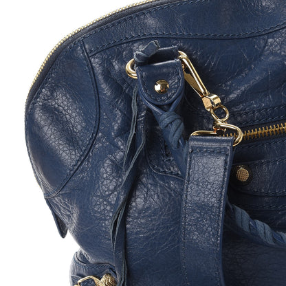 Balenciaga Agneau Giant 12 Gold Hardware Bowling Bag Bleu Persan 13 of 13