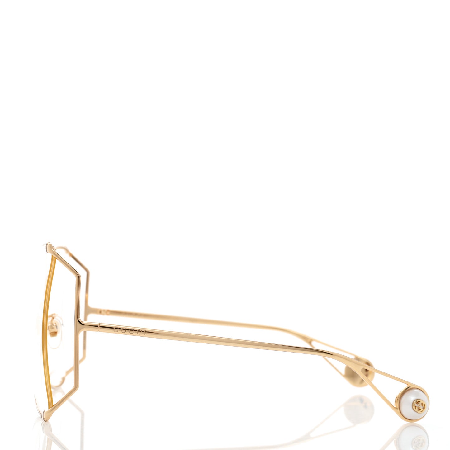 Metal Oversized Round Sunglasses GG0252S Gold