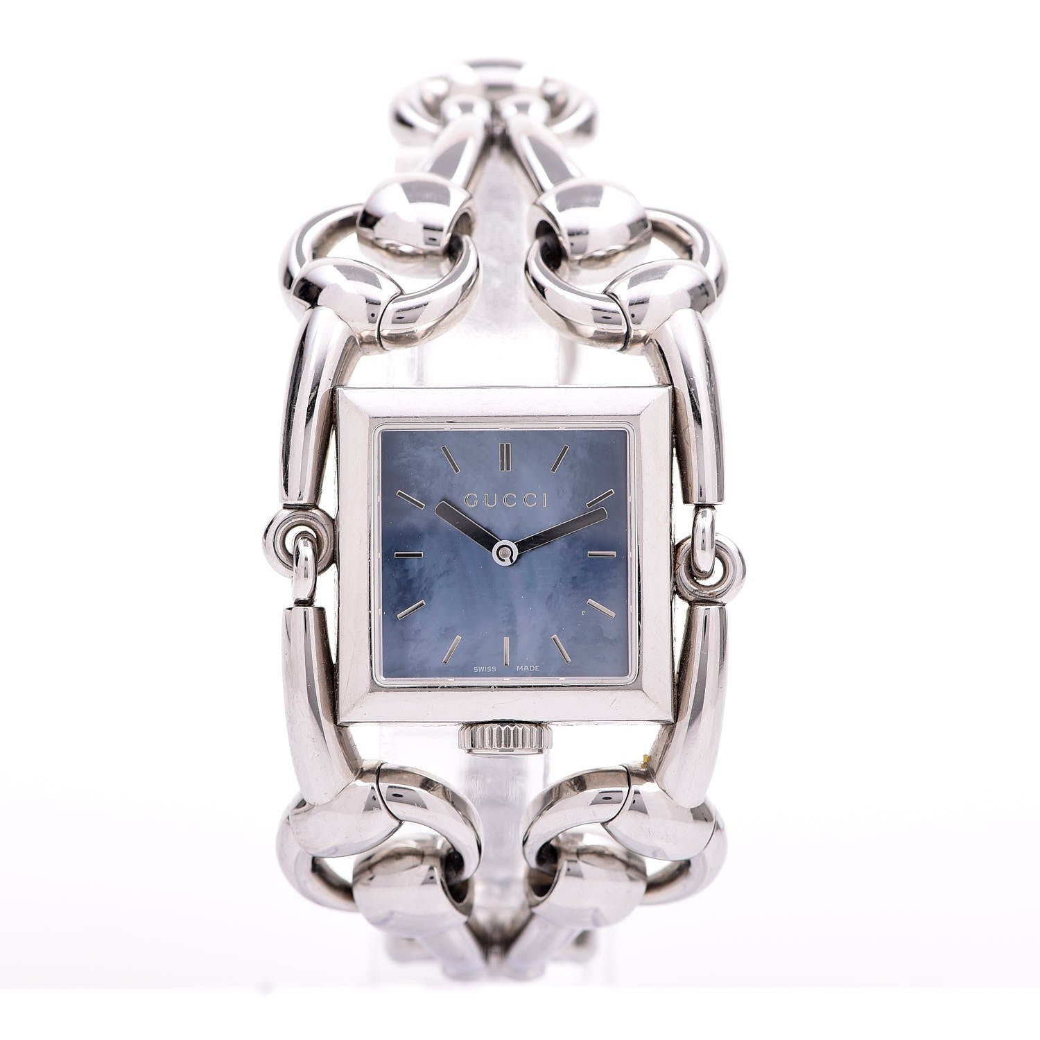 Gucci Stainless Steel Blue Mother of Pearl 20mm Signoria Quartz Watch 1 of 7
