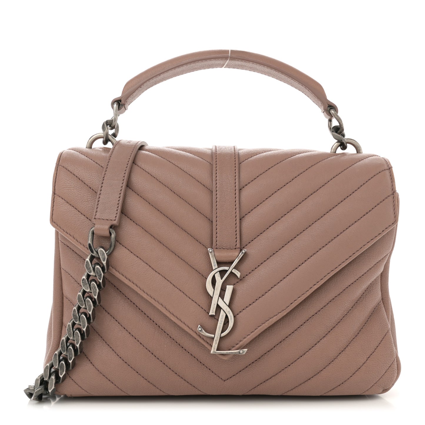 Sheepskin Matelasse Chevron Monogram Medium College Bag Fard