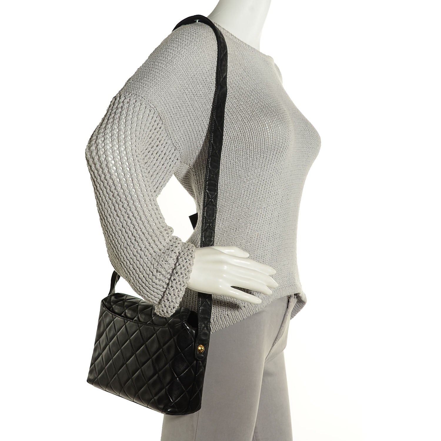 Chanel Lambskin Quilted Shoulder Bag Black 2 of 9