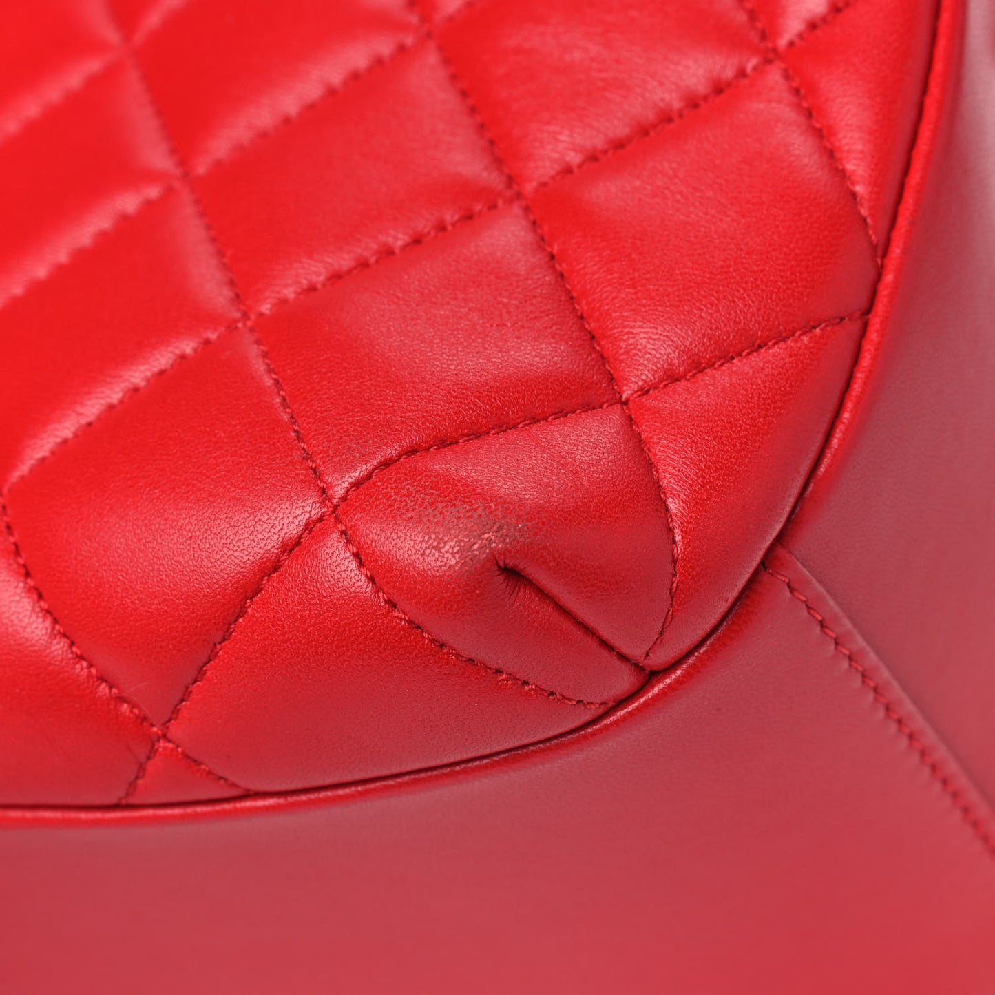 Lambskin Quilted Medium Trendy CC Bowling Bag Red