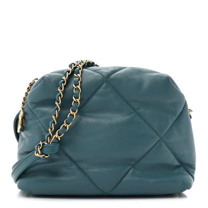 Chanel Lambskin Quilted Small Bowling Bag Turquoise 1 of 9