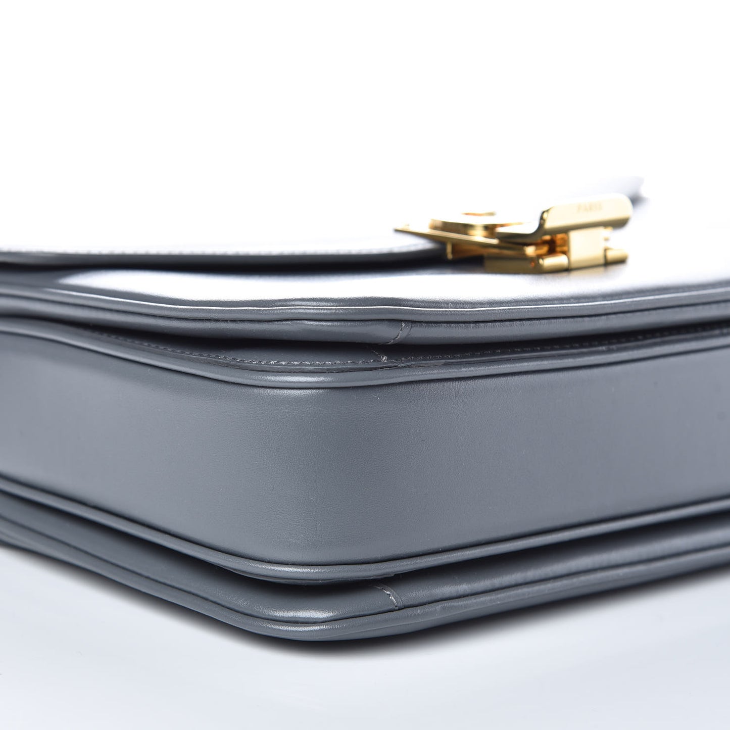 Shiny Calfskin Medium C Bag Medium Grey