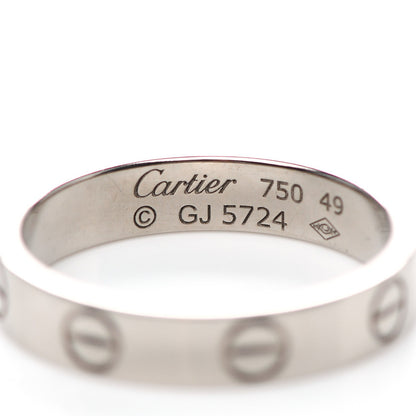 Cartier 18K White Gold 3.5mm LOVE Wedding Band Ring 49 4.75 4 of 5