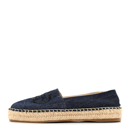 Prada Denim Logo Espadrilles 36 Blue 1 of 8