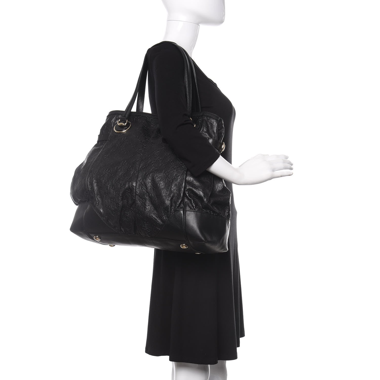 Gucci Guccissima Full Moon Tote Black 2 of 16