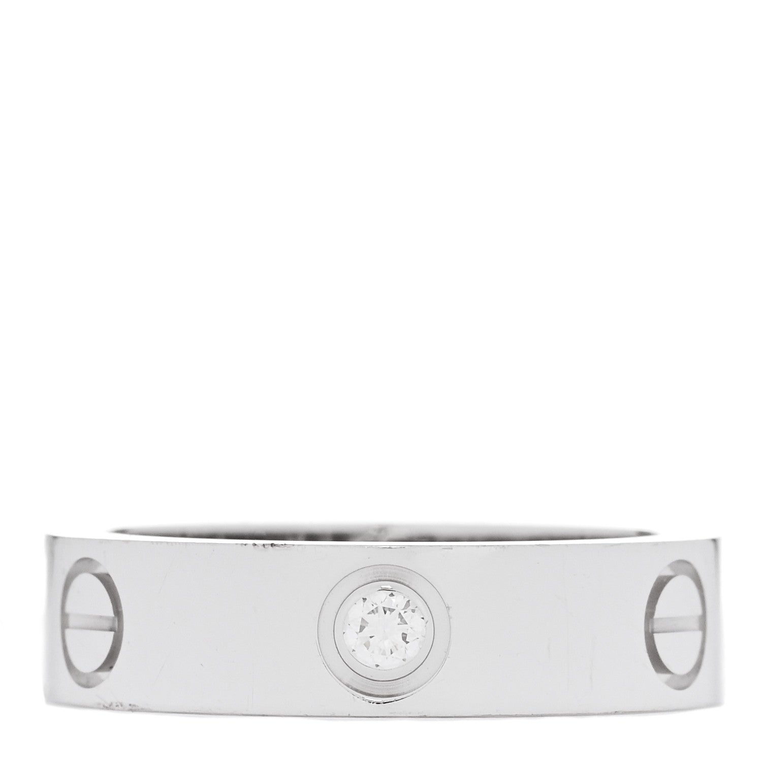 Cartier 18K White Gold 3 Diamond 5.5mm LOVE Ring 57 8 1 of 5