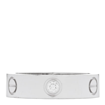 Cartier 18K White Gold 3 Diamond 5.5mm LOVE Ring 57 8 1 of 5