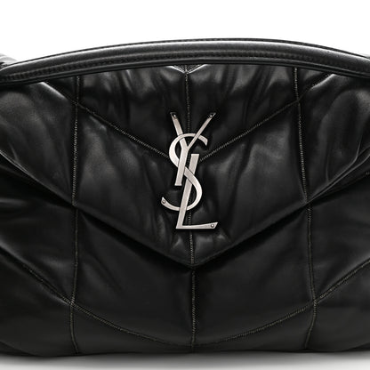 Saint Laurent Lambskin Quilted Small Loulou Puffer Monogram Chain Satchel Black 8 of 14