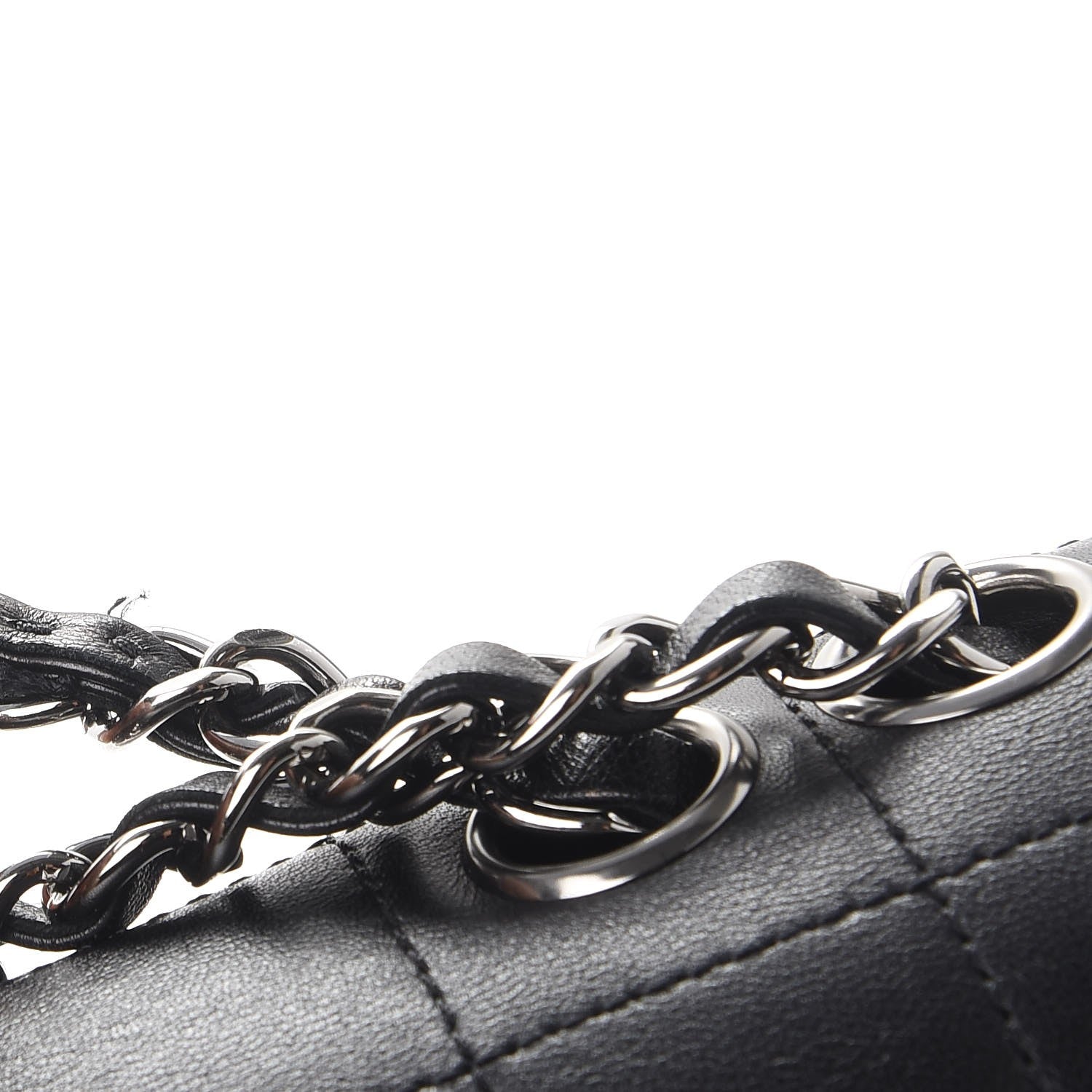 Chanel Lambskin Square Stitched Kiss Lock Flap Black 8 of 13