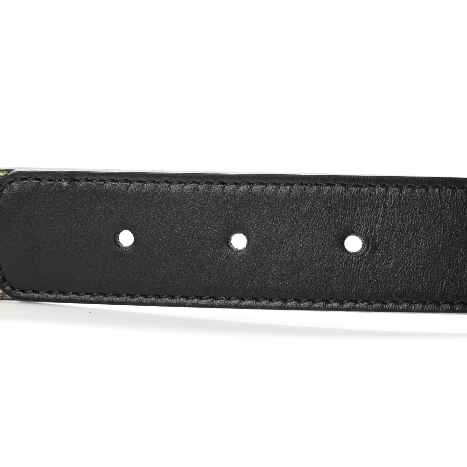 Gucci GG Supreme Monogram Matte Plutone Calfskin Double G 30mm Belt 95 38 Beige Ebony Black 4 of 6