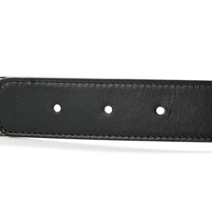 Gucci GG Supreme Monogram Matte Plutone Calfskin Double G 30mm Belt 95 38 Beige Ebony Black 4 of 6