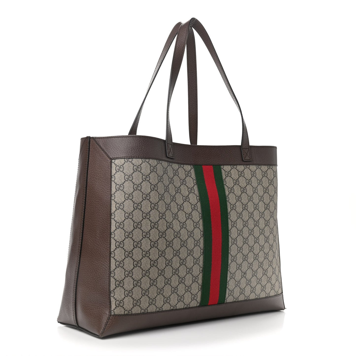 GG Supreme Monogram Web Ophidia Tote Brown