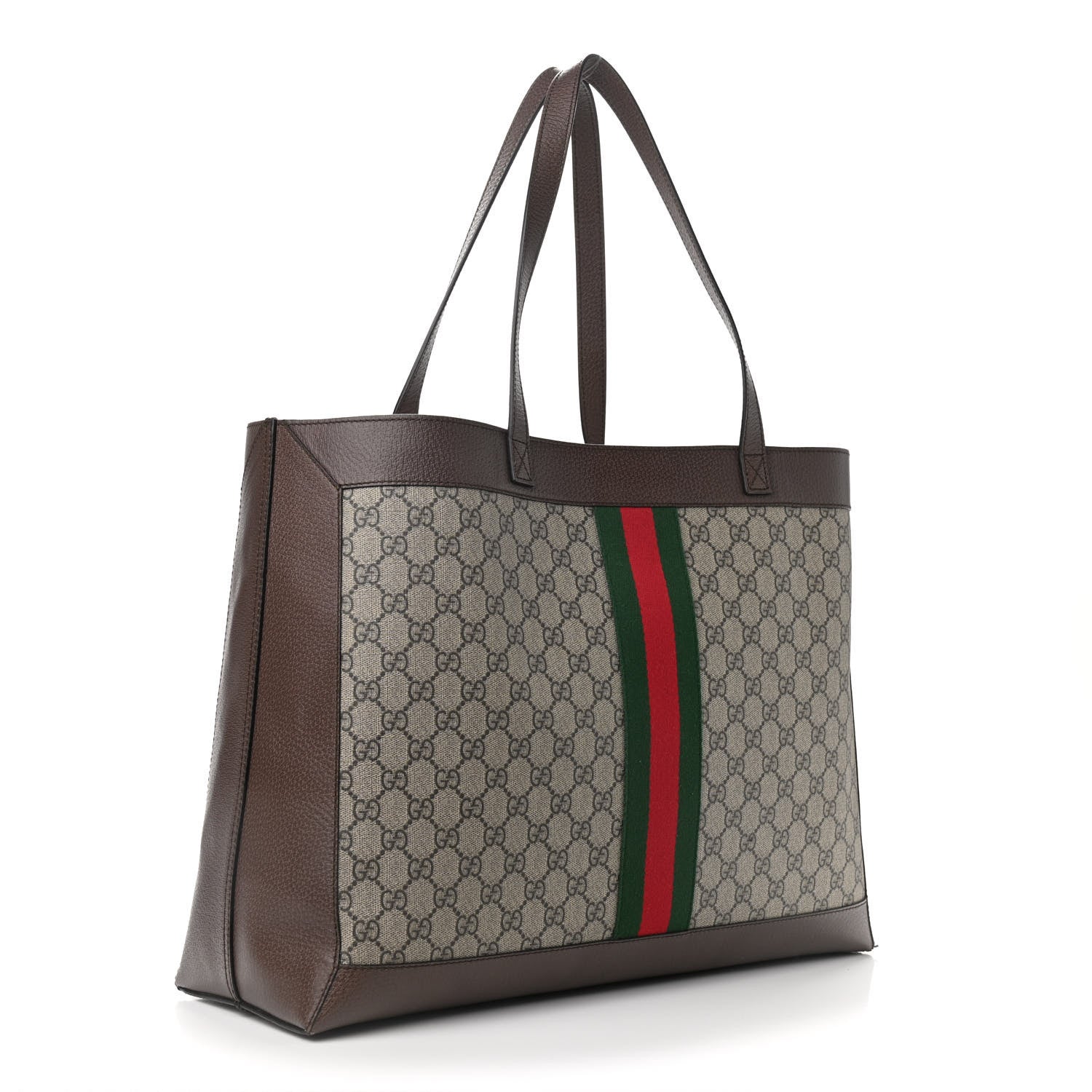 Gucci GG Supreme Monogram Web Ophidia Tote Brown 4 of 10