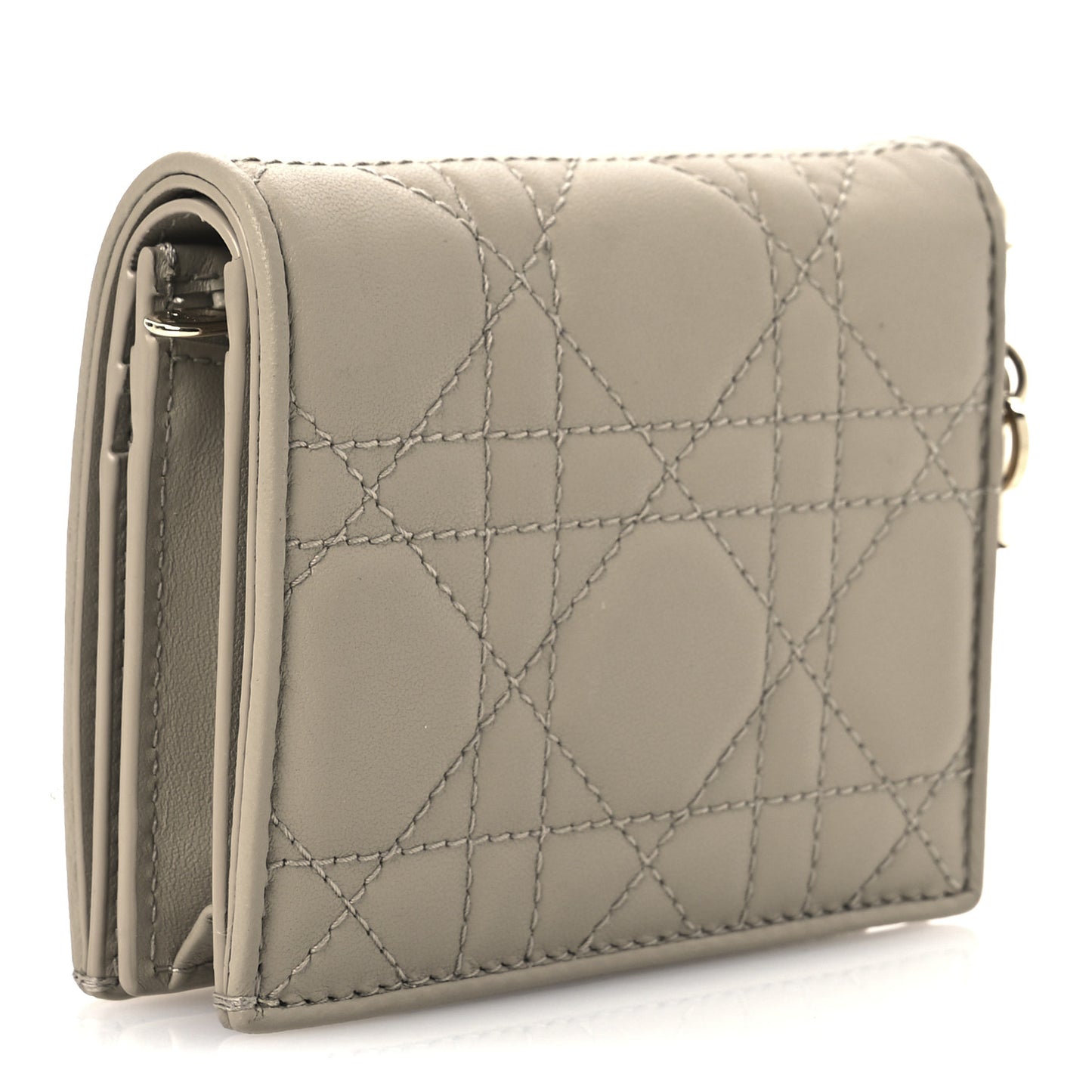 Lambskin Cannage Medium Lady Dior Flap Card Holder Sable
