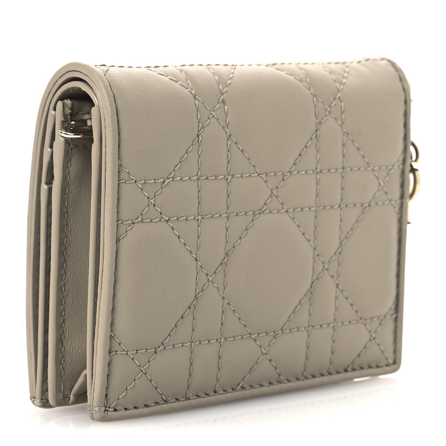 Christian Dior Lambskin Cannage Medium Lady Dior Flap Card Holder Sable 3 of 10