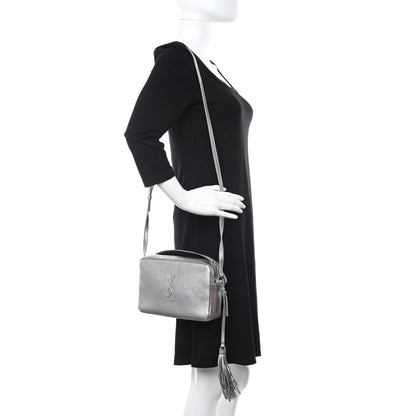 Saint Laurent Metallic Calfskin Monogram Small Lou Camera Bag Silver 2 of 14